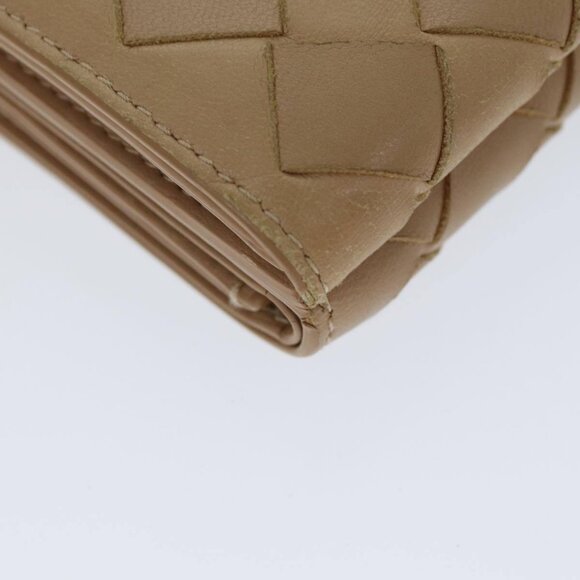 BOTTEGA VENETA INTRECCIATO Compact Wallet Leather Beige - Picture 14 of 16